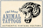 Old School Animal Tattoos, an Animal Illustration by Piddix Archives (Thumbnail 1 of 3)