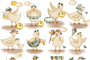 Cute geese - bird collection, an Animal Illustration by Linerisyart (Thumbnail 3 of 15)
