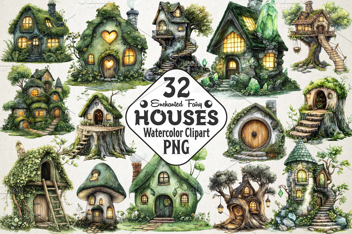 Enchanted Fairy House Clipart Png, an Illustration by RobertsArt (Photo 1 of 7)
