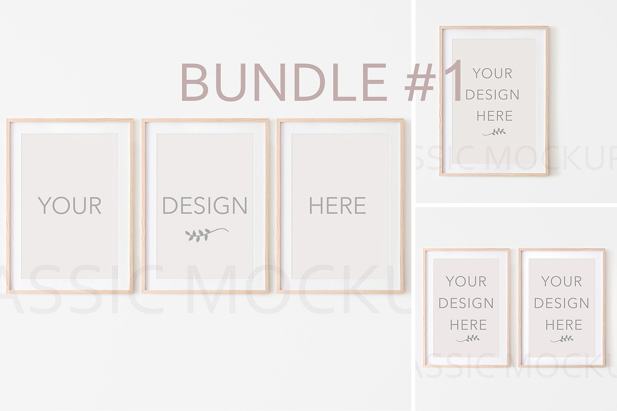 Classic Frame Mockup Bundle, a Print Template by Kate Roubin (Photo 1 of 7)