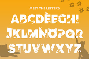 Kittens Silhouette Font