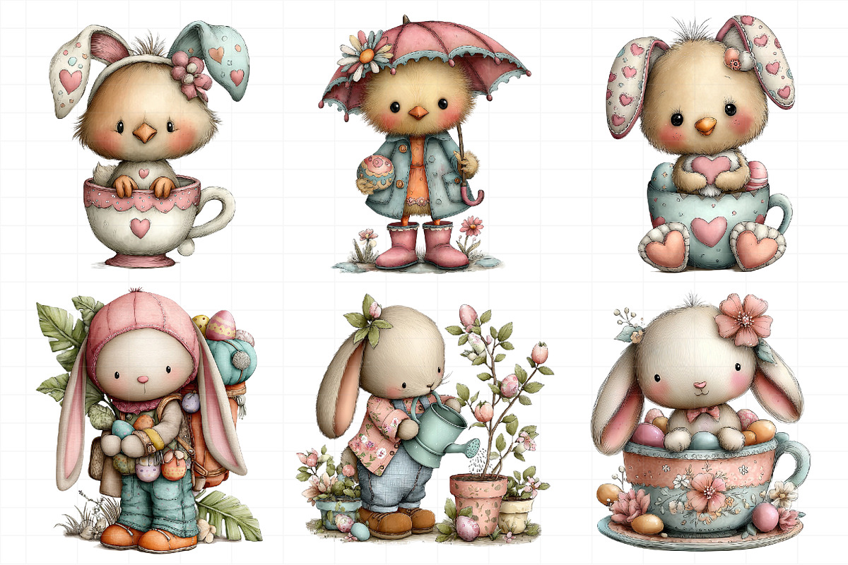 Whimsical Easter Clipart, an Illustration by Daily.Designs (Photo 5 of 8)