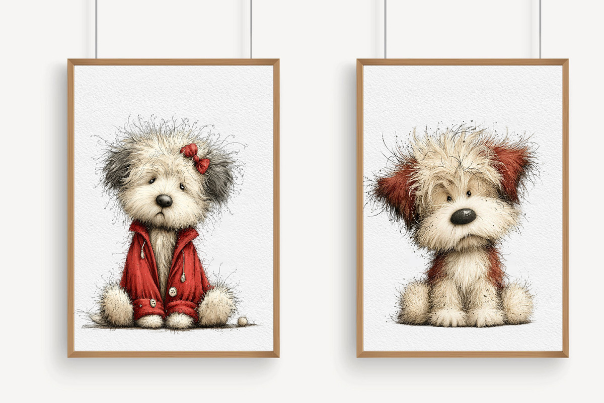 Whimsical Messy Hair Dog Clipart, an Illustration by Libby Wishes (Photo 3 of 7)