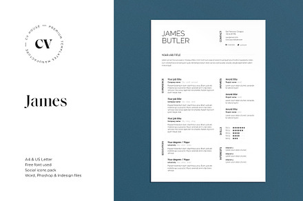 James | CV / resume template