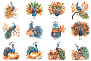 Cute Autumn Peacock Sublimation, an Illustration by CitraGraphics (Thumbnail 3 of 6)