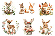 Woodland Spring Floral Cute Animal, an Illustration by CreationArt (Thumbnail 3 of 5)