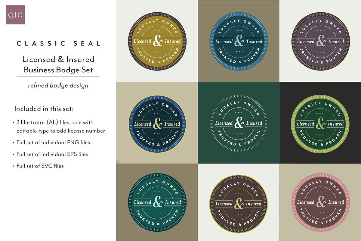 Licensed and Insured Logo Badges, a Graphic by Quietype Co. (Photo 2 of 5)