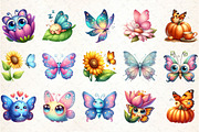 Adorable Butterfly Watercolor Clipar, an Illustration by DreamCafeArt (Thumbnail 2 of 5)