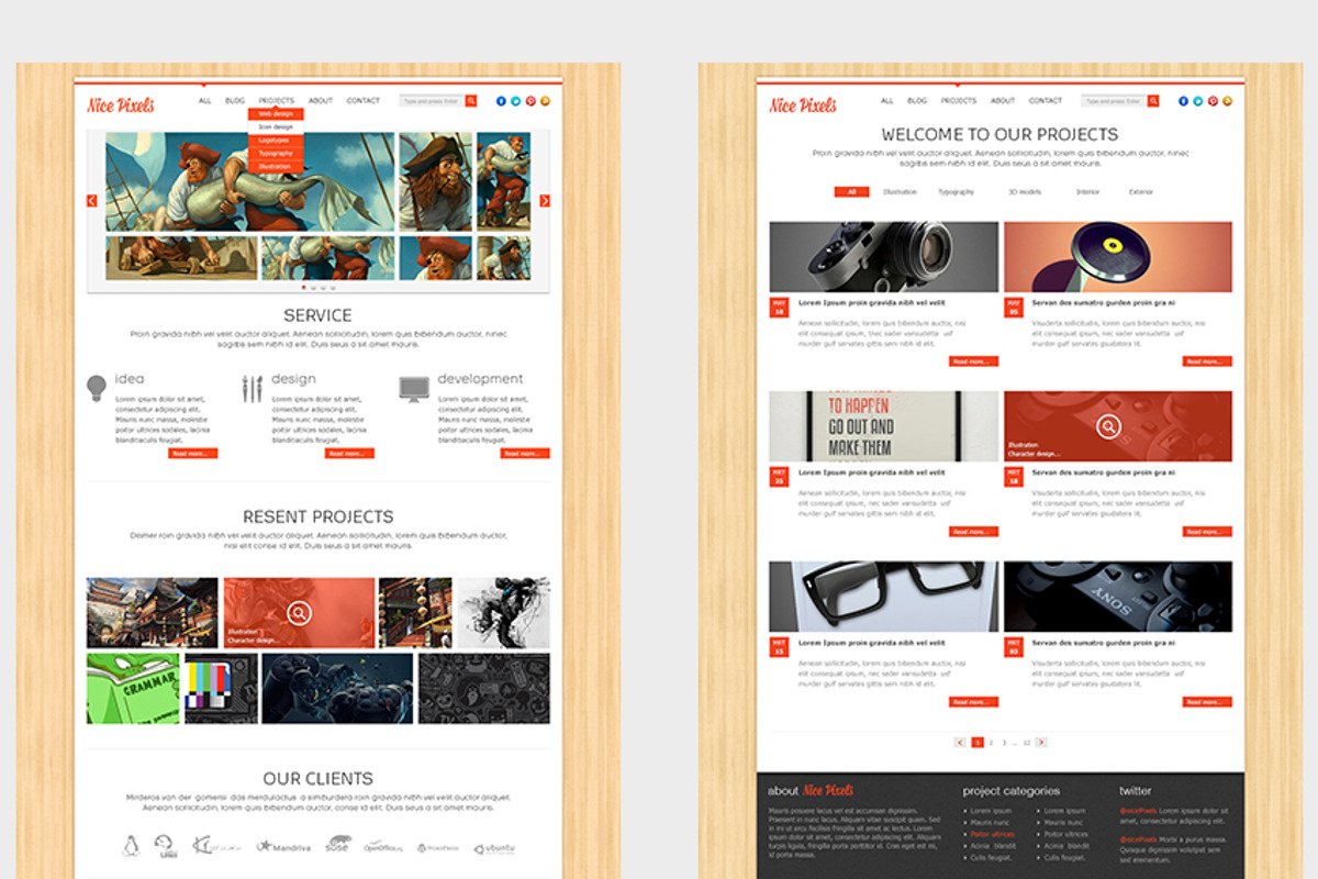 Nice Pixels portfolio template, a Websites & App Template by Andexdesign
