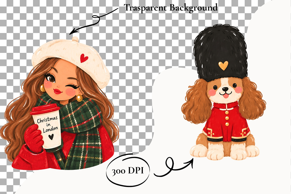 Christmas in London Clipart Holiday, a Seasonal Illustration by SugarCloudStudioArt (Photo 2 of 6)
