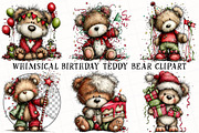 Whimsical Birthday Teddy Bear Clipar, an Illustration by OK Design (Thumbnail 2 of 6)