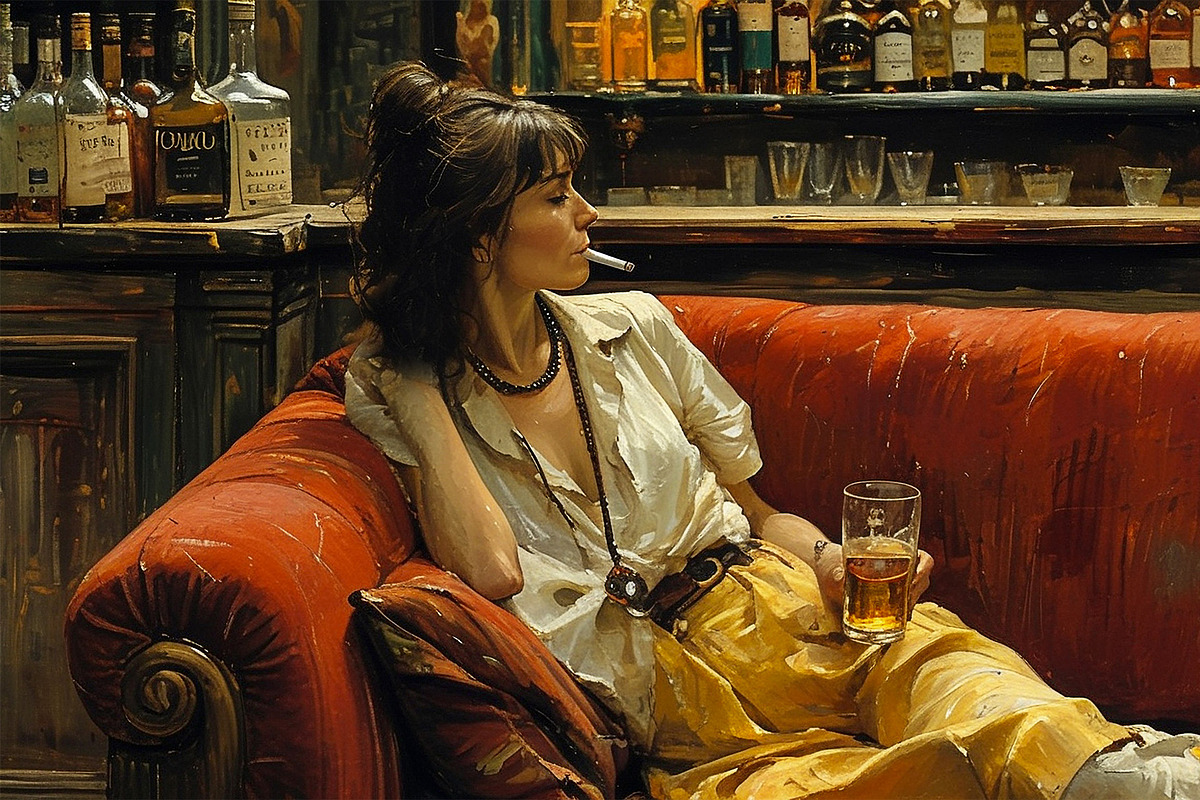 Vintage Bar Moody Portraits, a Person Illustration by StockVerse Creative (Photo 2 of 4)