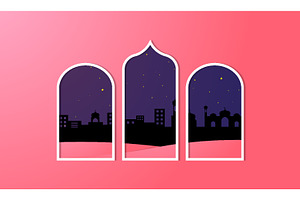 Ramadan-themed design with paper cut