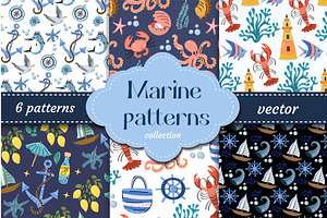 Playful marine pattern collection, an Animal Illustration by Lucia Fox