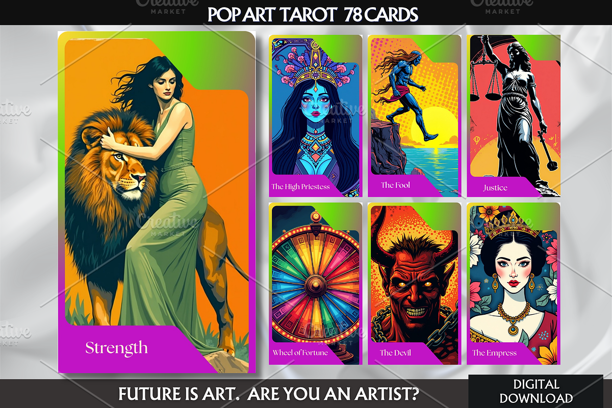 Pop Art Tarot Deck 78 Cards, a Decorative Illustration by Mugio (Photo 1 of 5)