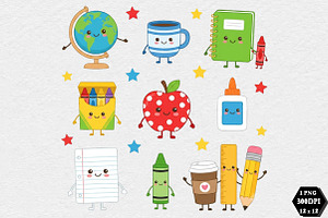 Teacher Supplies Doodle Friends PNG, a Seasonal Illustration by DreamCafeArt