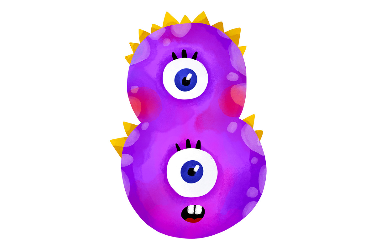 Cute Monster Numbers Clipart Set PNG, an Education Illustration by the_myro (Photo 11 of 12)