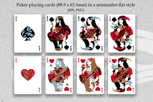 Poker playing cards - 88.9 x 63.5mm, an Object Illustration by Retro Graphic Box
