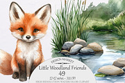 Little Woodland Friends Clipart, a Seasonal Illustration by Design Market (Thumbnail 1 of 5)
