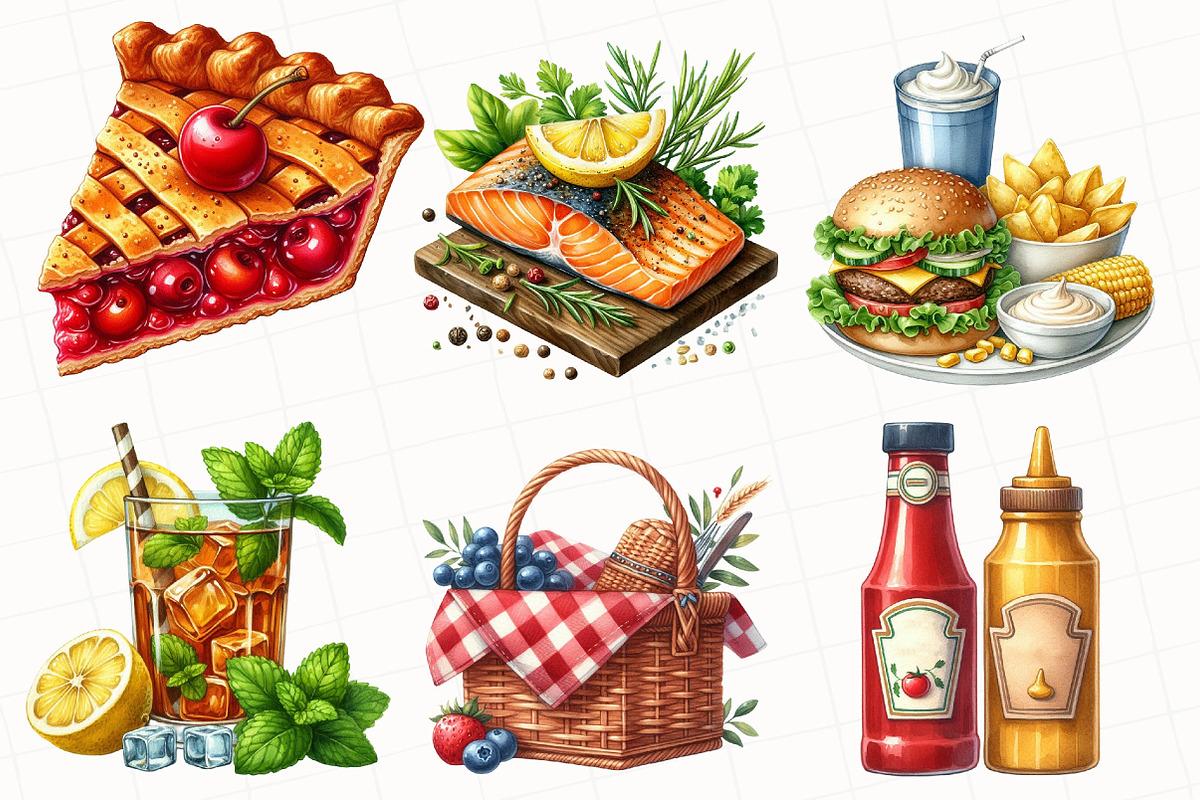 Summer BBQ Party Clipart, an Illustration by OK Design (Photo 5 of 5)