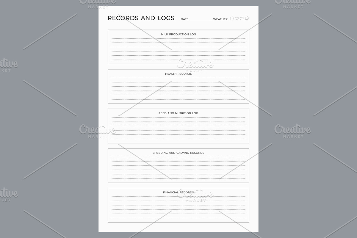Generic Records And Logs Planning, a Stationery Template by shahsoft (Photo 2 of 4)