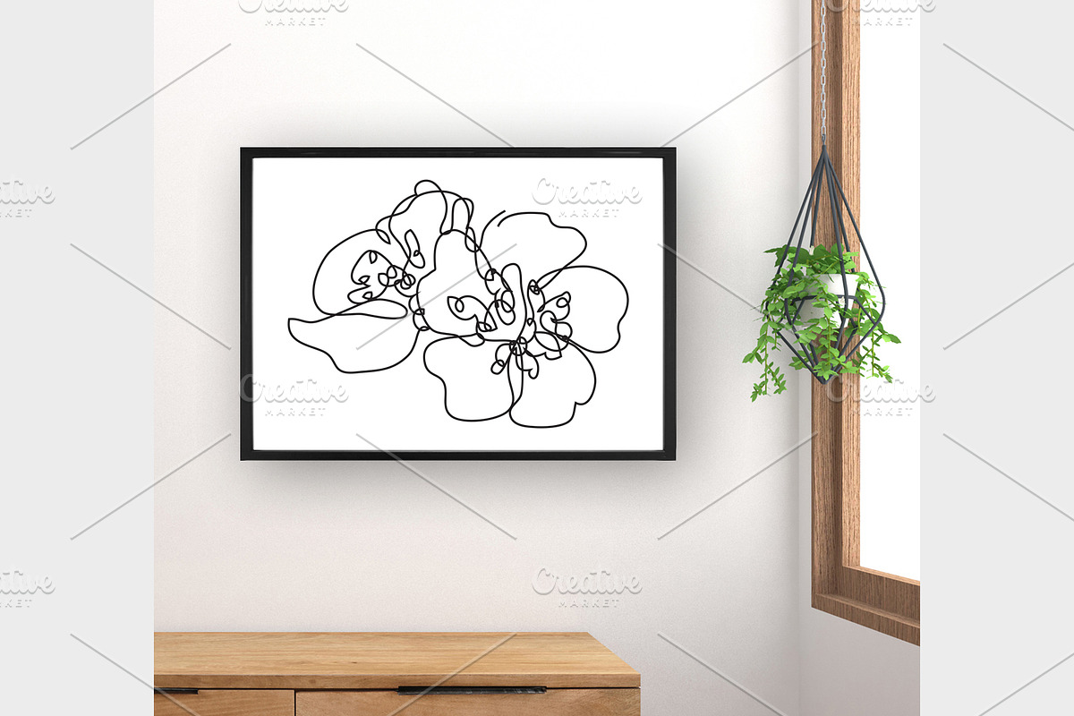 Sakura Digital Print. Line Art, a Background Graphic by Sunset&Sea Design (Photo 1 of 3)