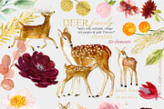 Autumn Watercolor Flowers. Deer, an Animal Illustration by LABFcreations (Thumbnail 9 of 12)