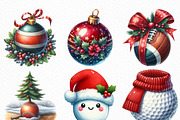 Christmas Sport Balls Sublimation, an Illustration by Craft Nest (Thumbnail 5 of 6)
