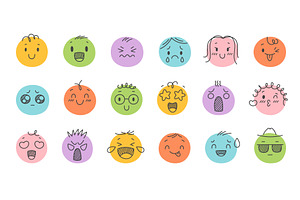 Hand drawn color emoji. Sketchy, a Person Illustration by YummyBuum