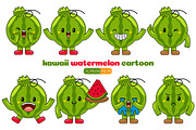 Watermelon Mascot Vector Pack, a Food Illustration by MEDZ (Thumbnail 1 of 4)