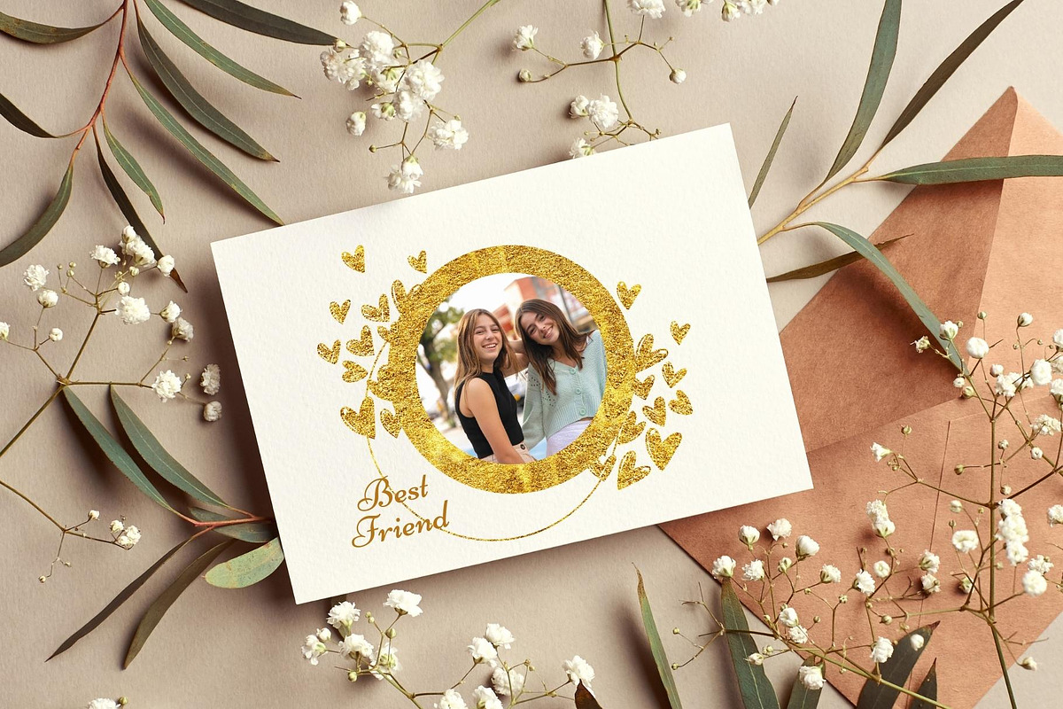 Gold Glitter Picture Frames Canva, a Shape Add-On by ilonitta (Photo 4 of 10)
