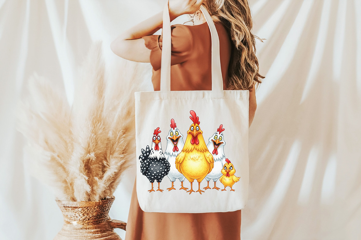 Funny Chickens Clipart PNG, an Illustration by DreamCafeArt (Photo 4 of 6)