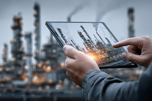 Industrial Plant Monitoring on Table, a Photo by Pixeness Studio