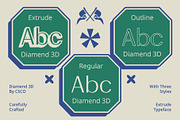 Diamend 3D, a Sans Serif Font by Craft Supply Co. (Thumbnail 3 of 8)