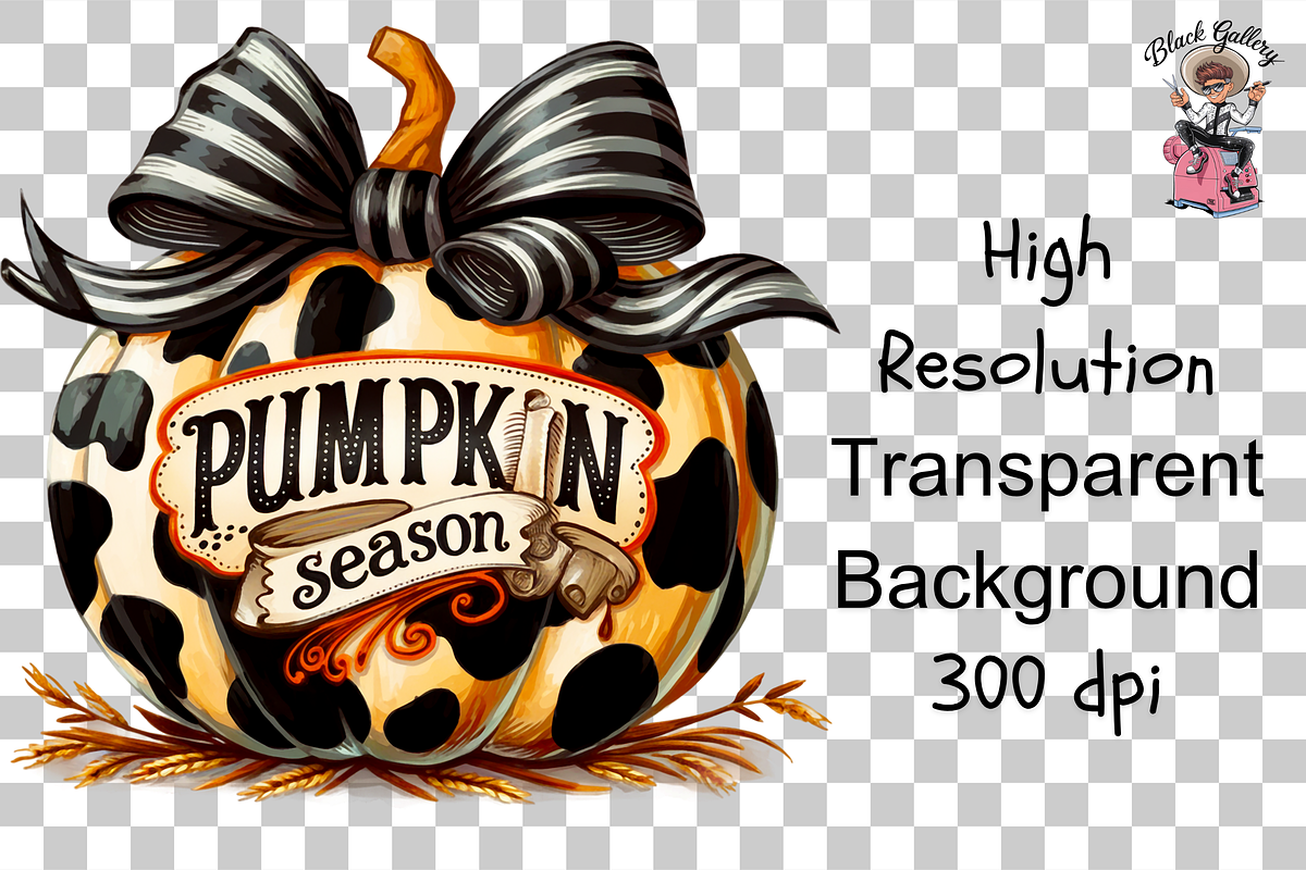 Cow Print Pumpkin Season PNG Bundle, a Graphic by Clipart Studio (Photo 10 of 11)