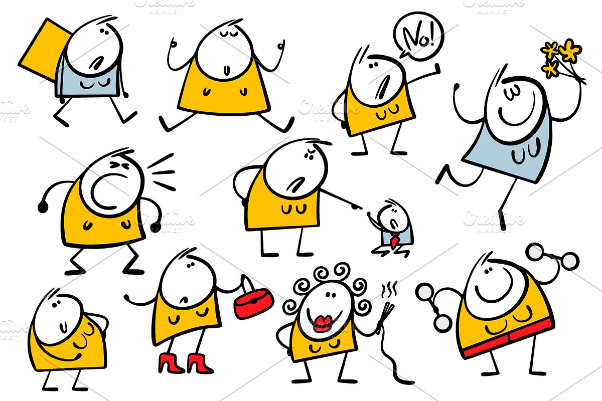 Cartoon women set 1., a Person Illustration by eka panova (Photo 3 of 6)
