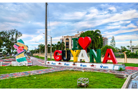 I love Guyana sign in Georgetown