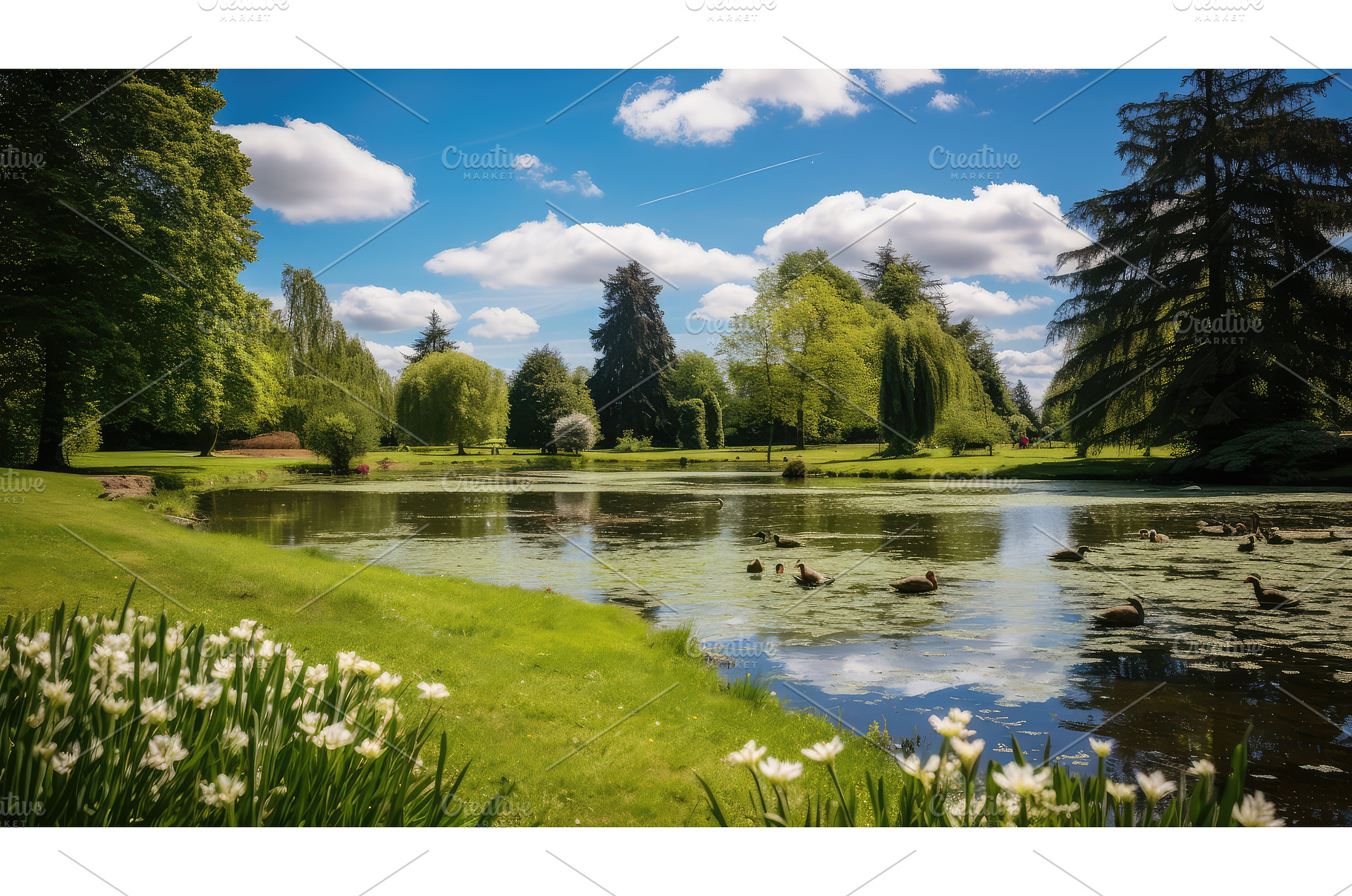 water beautiful lawn spring ai, a Nature Photo by pikepicture