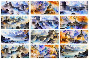 Watercolor Landscape Textures