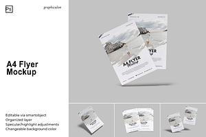 A4 Flyer Mockup, a Flyer Template by Graphiculon