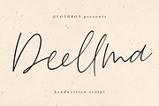 Deellma - Script font, a Script Font by Quothron (Thumbnail 1 of 7)