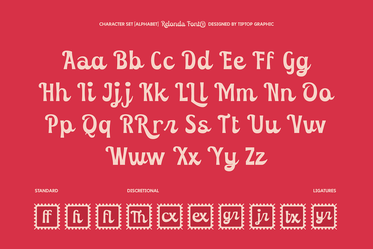 Relonda – Groovy Retro Display Font, a Script Font by Tiptop Graphic (Photo 4 of 10)