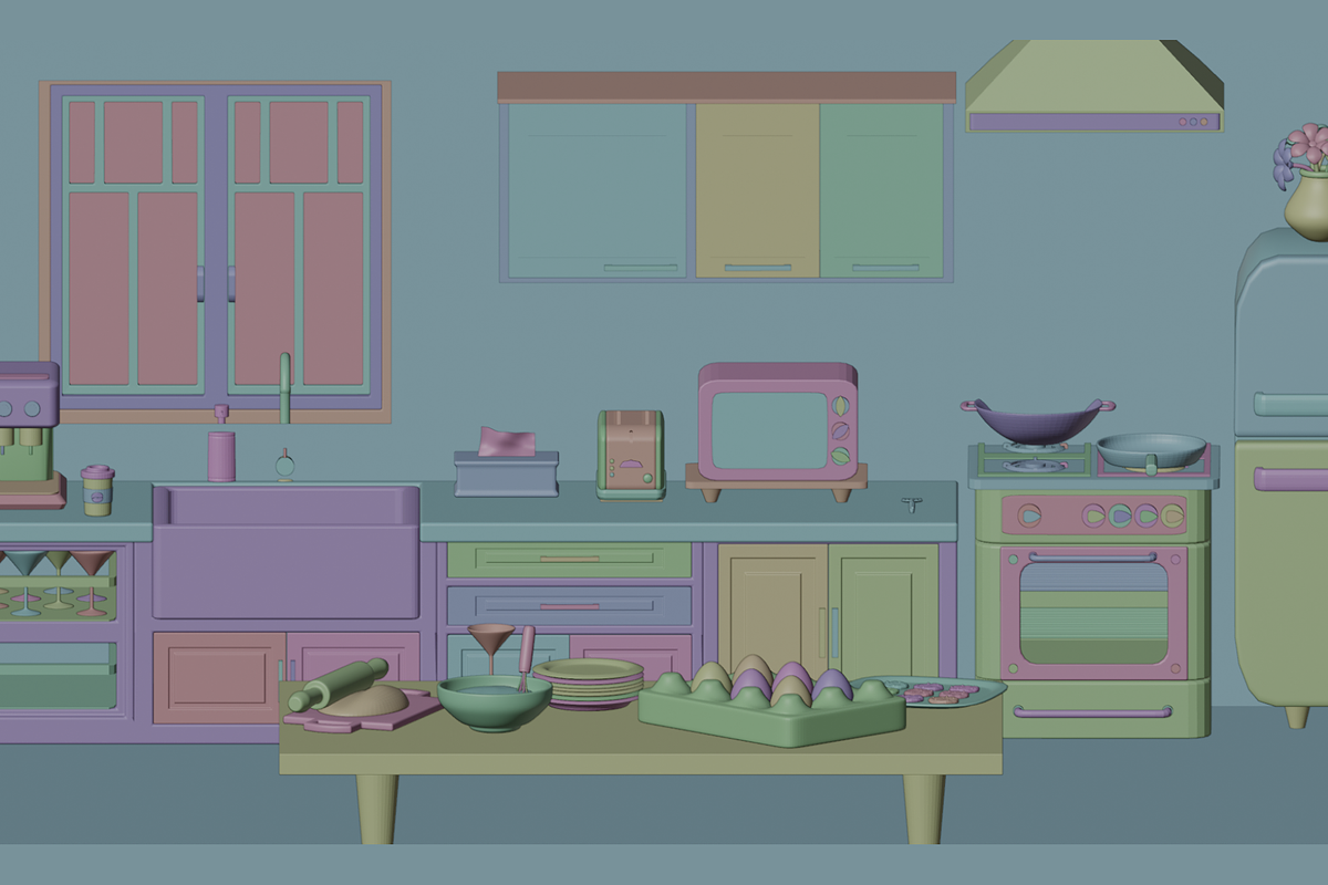Modern Kitchen 3D Scene, a Scene 3D Model by Dudukbersama (Photo 2 of 2)