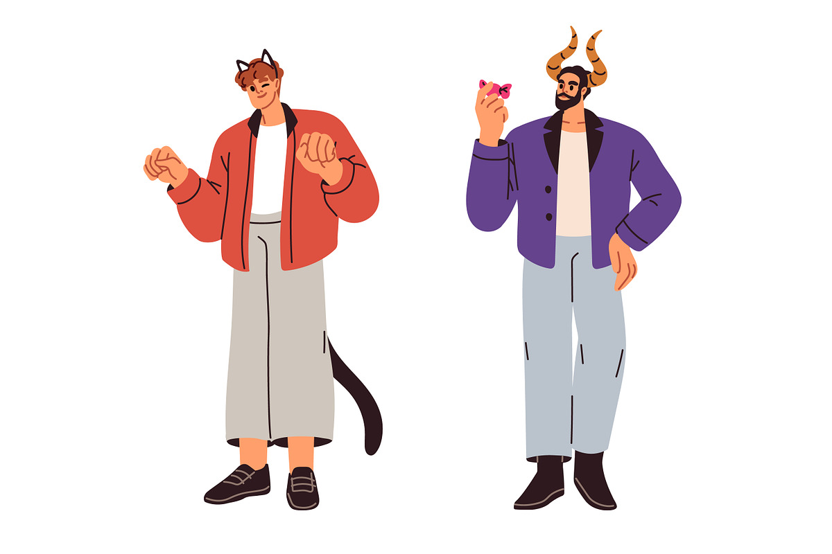 Halloween people set + patterns, a Person Illustration by Good Studio (Photo 9 of 19)