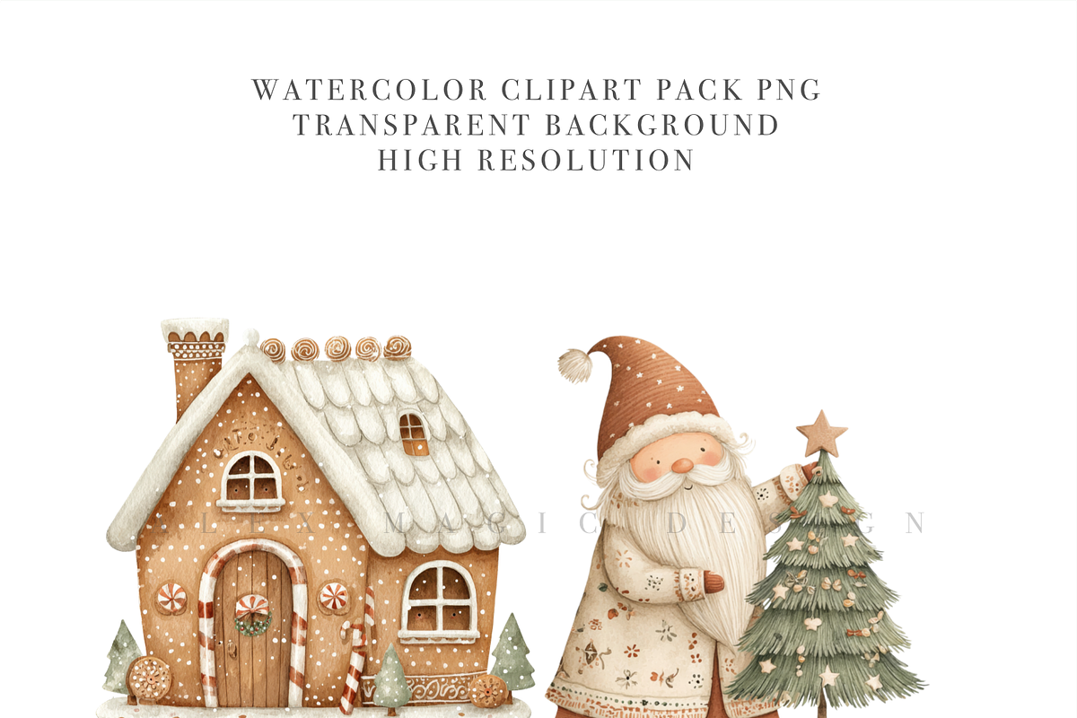 Cozy White Christmas Clipart Set, a Decorative Illustration by Pati Charm Studio (Photo 5 of 7)