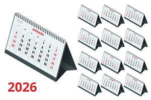 Calendar planner for 2026. 2026, a Texture Illustration by Golden Sikorka