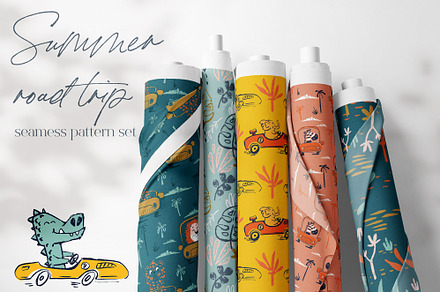 Summer Road Trip Seamless Patterns, a Pattern Graphic by MeadowFox