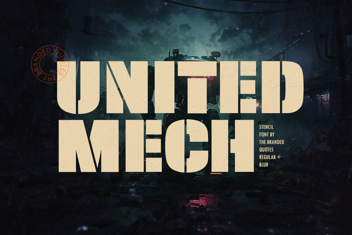 United Mech - Stencil Sans, a Font by The Branded Quotes (Photo 1 of 5)