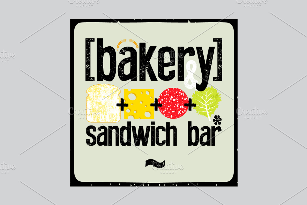 Sandwich Bar grunge vector posters., a Food Illustration by PoPaShop (Photo 4 of 7)