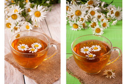 Herbal tea with fresh chamomile, a Food & Drink Photo by NataPhoto